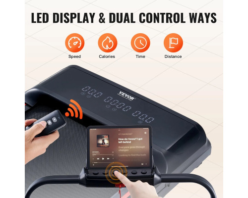 Бігова доріжка електрична VEVOR Q2F-3, чорна