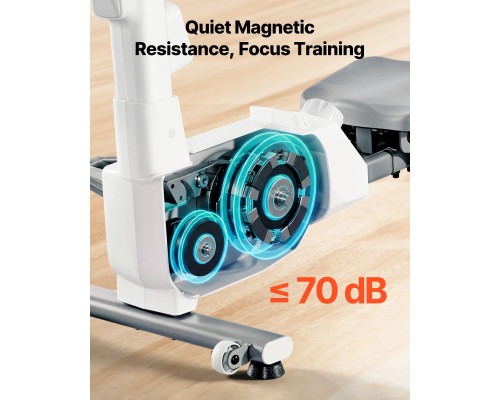 Веслувальний тренажер магнітний VEVOR сіро-білий