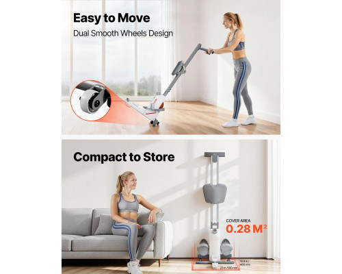 Веслувальний тренажер магнітний VEVOR сіро-білий