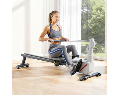 Веслувальний тренажер магнітний VEVOR сіро-білий