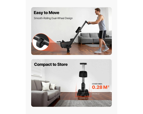 Веслувальний тренажер електричний VEVOR, чорний