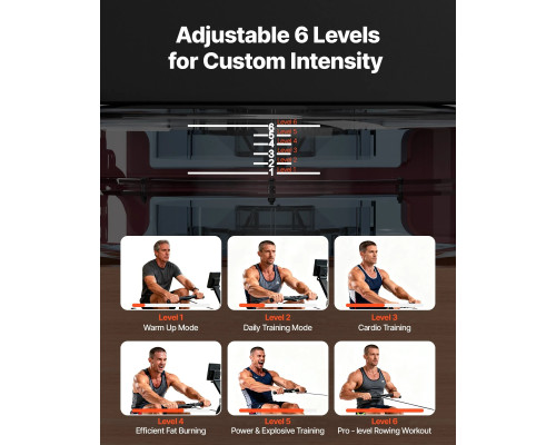 Веслувальний тренажер водний VEVOR, коричневий