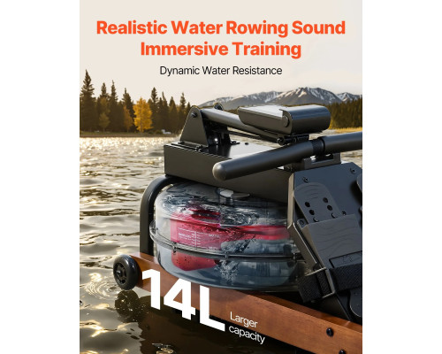 Веслувальний тренажер водний VEVOR, коричневий