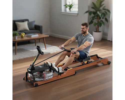 Веслувальний тренажер водний VEVOR, коричневий