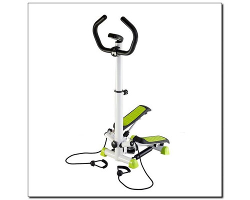 Степпер механічний S8004 HMS з опорою та еспандерами біло-зелений