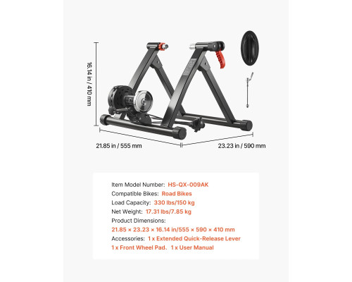 Велотренажер для коліс VEVOR 660,4-736,6 мм/700C