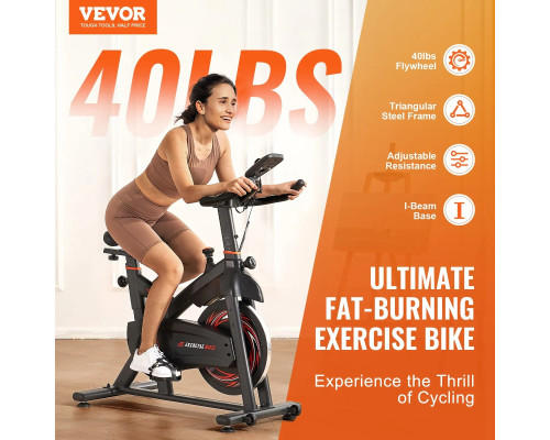 Велотренажер магнітний VEVOR С708, чорно-червоний