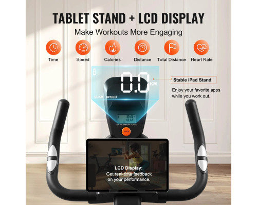 Велотренажер магнітний VEVOR С708, чорно-червоний