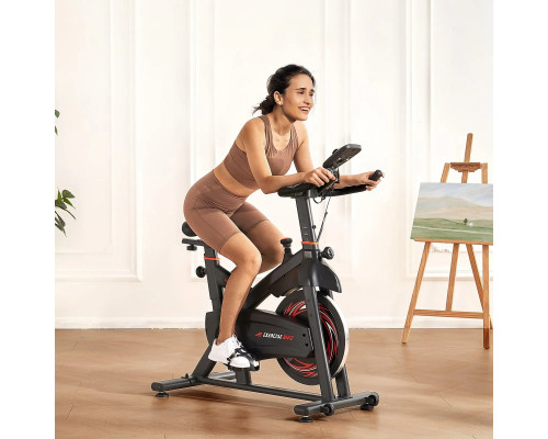 Велотренажер магнітний VEVOR С708, чорно-червоний