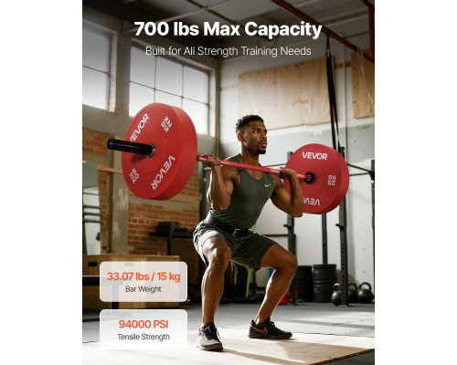 Гриф для штанги VEVOR 180 см, червоний