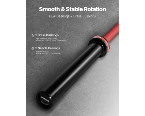 Гриф для штанги VEVOR 180 см, червоний
