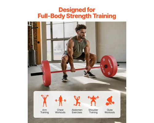 Гриф для штанги VEVOR 180 см, червоний