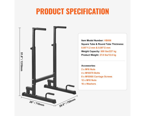 Поручні для віджимань VEVOR VB006
