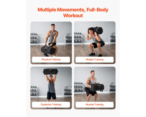 Тренувальна сумка VEVOR 11-34 кг, чорна