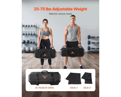 Тренувальна сумка VEVOR 11-34 кг, чорна