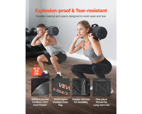 Тренувальна сумка VEVOR 2-11 кг, чорна