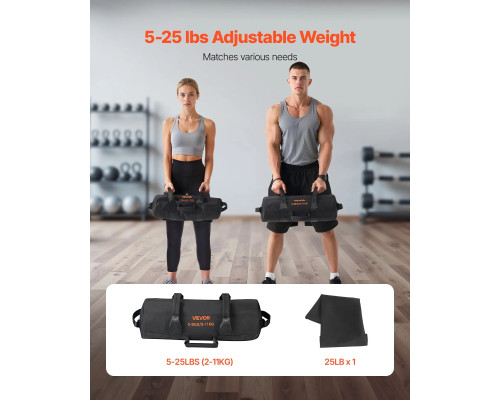 Тренувальна сумка VEVOR 2-11 кг, чорна