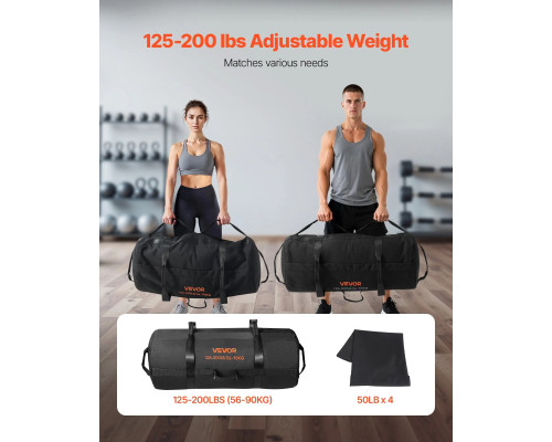 Тренувальна сумка VEVOR 56-90 кг, чорна