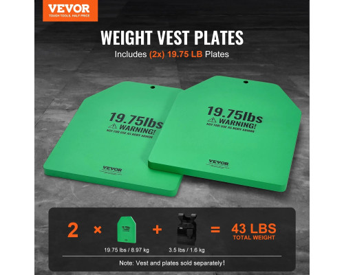 Плити для вагового жилета VEVOR 8,9 кг, зелені