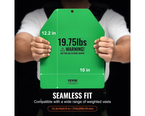 Плити для вагового жилета VEVOR 8,9 кг, зелені