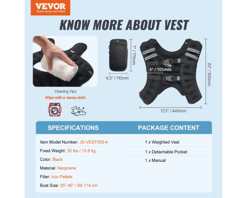 Обтяжувальний жилет VEVOR 13,8 кг