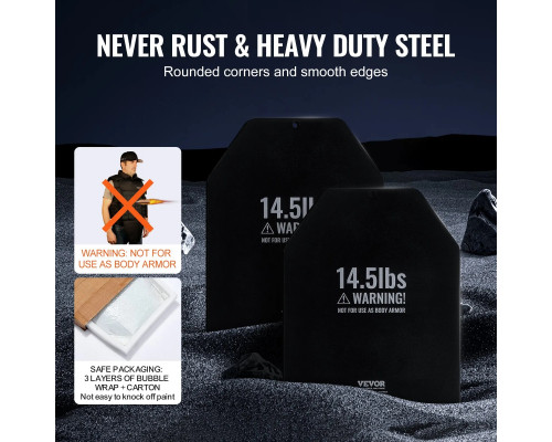Плити для вагового жилета VEVOR 13,16 кг, чорні