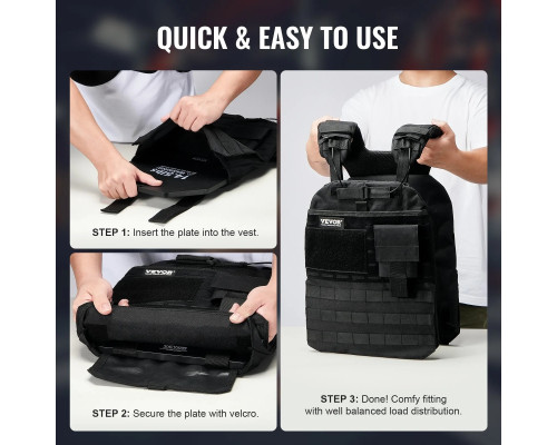 Плити для вагового жилета VEVOR 13,16 кг, чорні