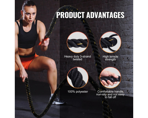 Канат тренувальний VEVOR 38 мм - 9,1 м