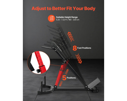 Багатофункціональна лава VEVOR 5030, чорно-червоний