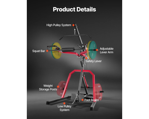 Тренажер для тренування тіла VEVOR, чорно-червоний
