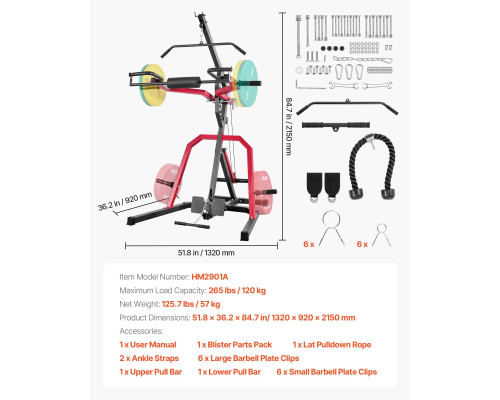Тренажер для тренування тіла VEVOR, чорно-червоний