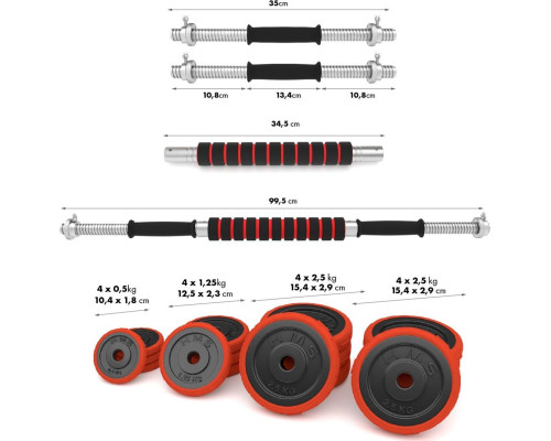 Гантелі розбірні HMS SGGX30 з перехідником для штанги, 2 x 15 кг Гантелі розбірні HMS SGGX30 з перехідником для штанги, 2 x 15 кг