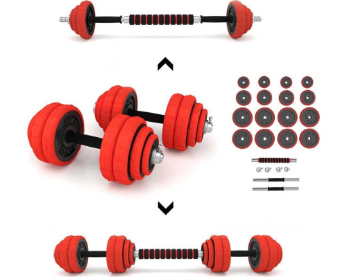 Гантелі розбірні HMS SGGX30 з перехідником для штанги, 2 x 15 кг Гантелі розбірні HMS SGGX30 з перехідником для штанги, 2 x 15 кг