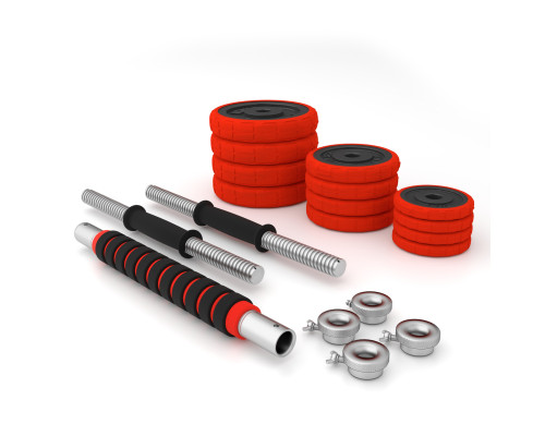 Гантелі розбірні HMS SGGX20 з перехідником для штанги, 20 кг