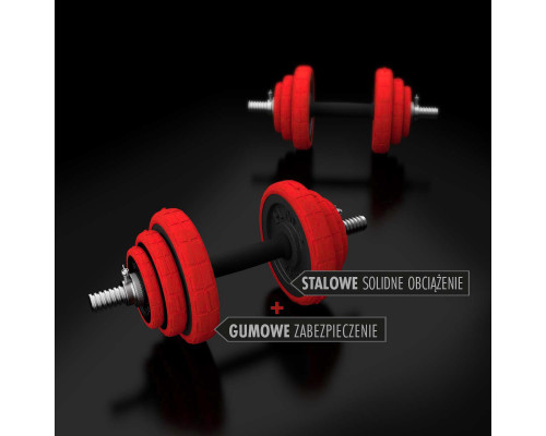 Гантелі розбірні HMS SGGX20 з перехідником для штанги, 20 кг
