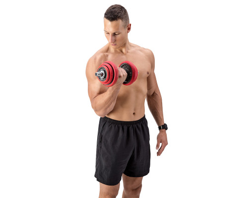 Гантелі розбірні HMS SGGX20 з перехідником для штанги, 20 кг