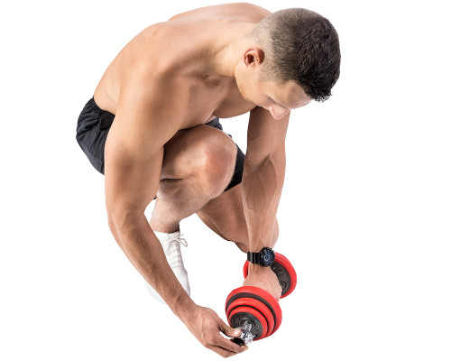 Гантелі розбірні HMS SGGX20 з перехідником для штанги, 20 кг