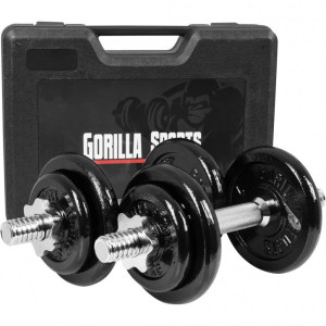 Гантелі розбірні у кейсі Gorilla Sports 2 x 10 кг