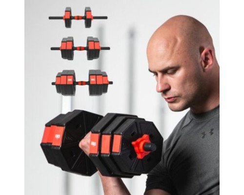 Набір штанга+гантелі HMS SGC30 - 30 кг/чорно-червоний  Набір штанга+гантелі HMS SGC30 - 30 кг/чорно-червоний