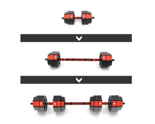 Набір штанга+гантелі HMS SGC30 - 30 кг/чорно-червоний  Набір штанга+гантелі HMS SGC30 - 30 кг/чорно-червоний