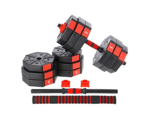 Набір штанга+гантелі HMS SGC30 - 30 кг/чорно-червоний  Набір штанга+гантелі HMS SGC30 - 30 кг/чорно-червоний