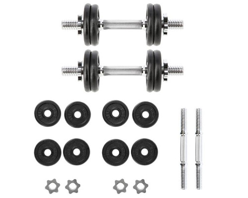 Гантелі розбірні HMS SG02 з перехідником для штанги, 2 х 7 кг