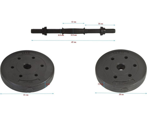Гантелі розбірні  бітумні Eb Fit B/Box 2 х 8 кг Гантелі розбірні  бітумні Eb Fit B/Box 2 х 8 кг