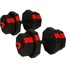 Гантелі розбірні Eb Fit з перехідником для штанги 2 х 10 кг