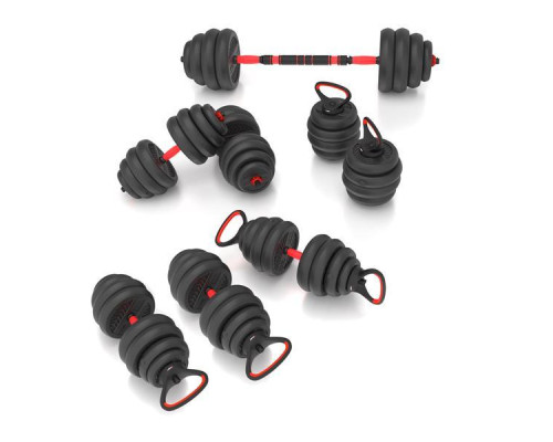 Гантелі розбірні HMS SGN140 PRO 6-в-1 зі штангою та гирями 40 кг