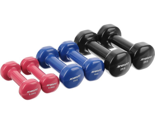 Гантелі вінілові ENERO FIT VDB зі стійкою, 7 кг Гантелі вінілові ENERO FIT VDB зі стійкою, 7 кг