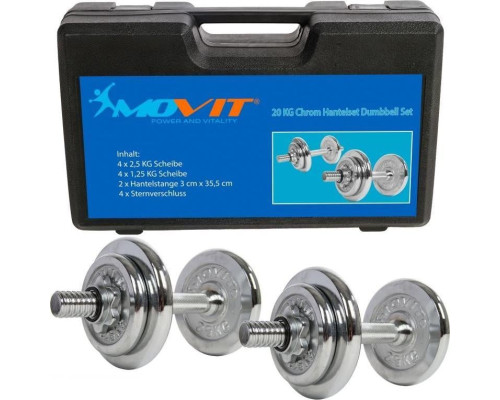 Гантелі Movit M01606 хром 2 x 10 кг Гантелі Movit M01606 хром 2 x 10 кг