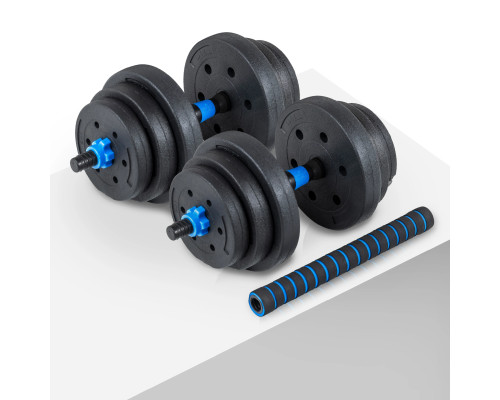 Гантелі розбірні бітумні THUNDER GYM-02 зі з'єднувачем для штанги, 2 x 10 кг
