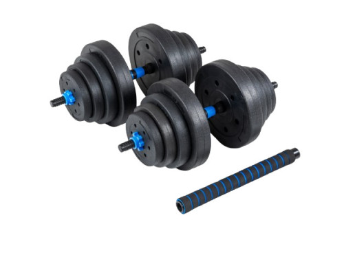 Гантелі розбірні бітумні THUNDER GYM-03 зі з'єднувачем для штанги, 2 х 20 кг