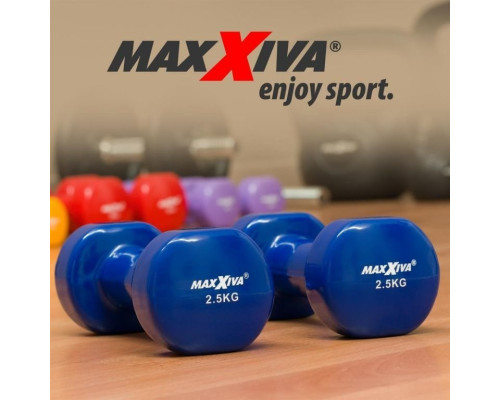 Гантелі Maxxiva D85015 вінілові 2 x 2,5 кг Гантелі Maxxiva D85015 вінілові 2 x 2,5 кг